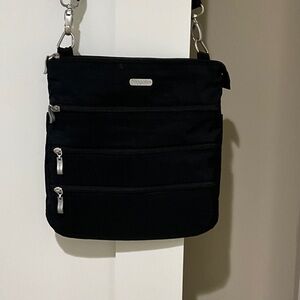Baggallini Black Crossbody Bag with Silver Accents